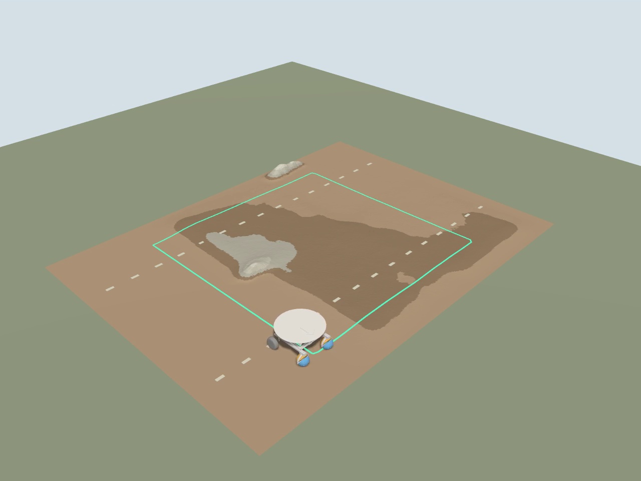Current ball caster simulation robot on textured uneven ground